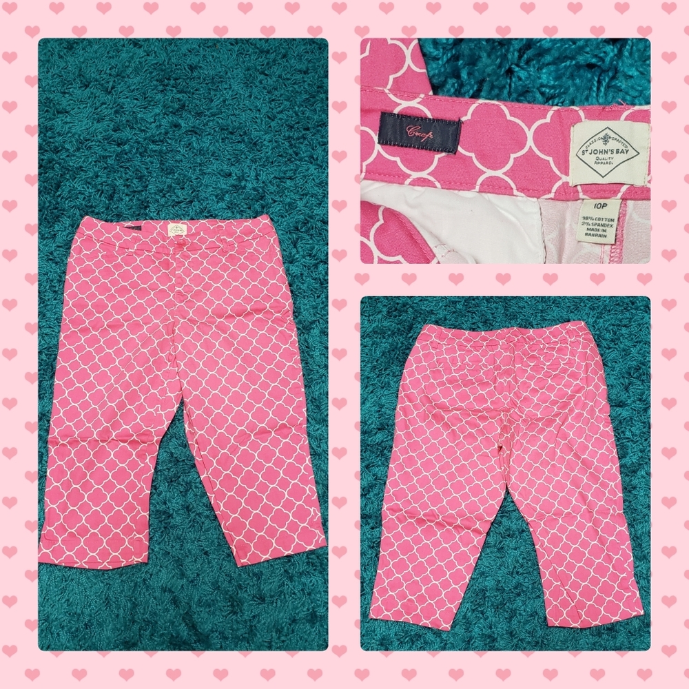 Pink and White Capri Pants